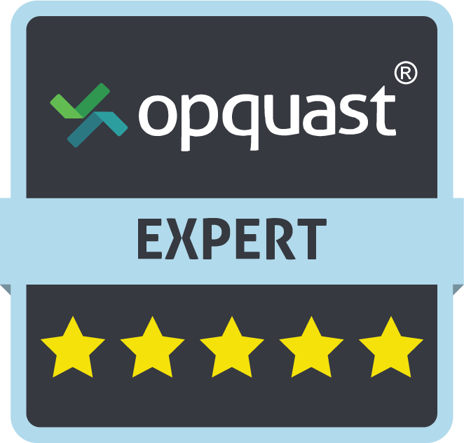 Badge de certification Opquast Hannah-Belle Abdullah niveau Expert